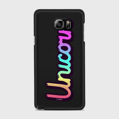 RAINBOW UNICORN Samsung Galaxy Note 5 case - thin fit matte black (D135)