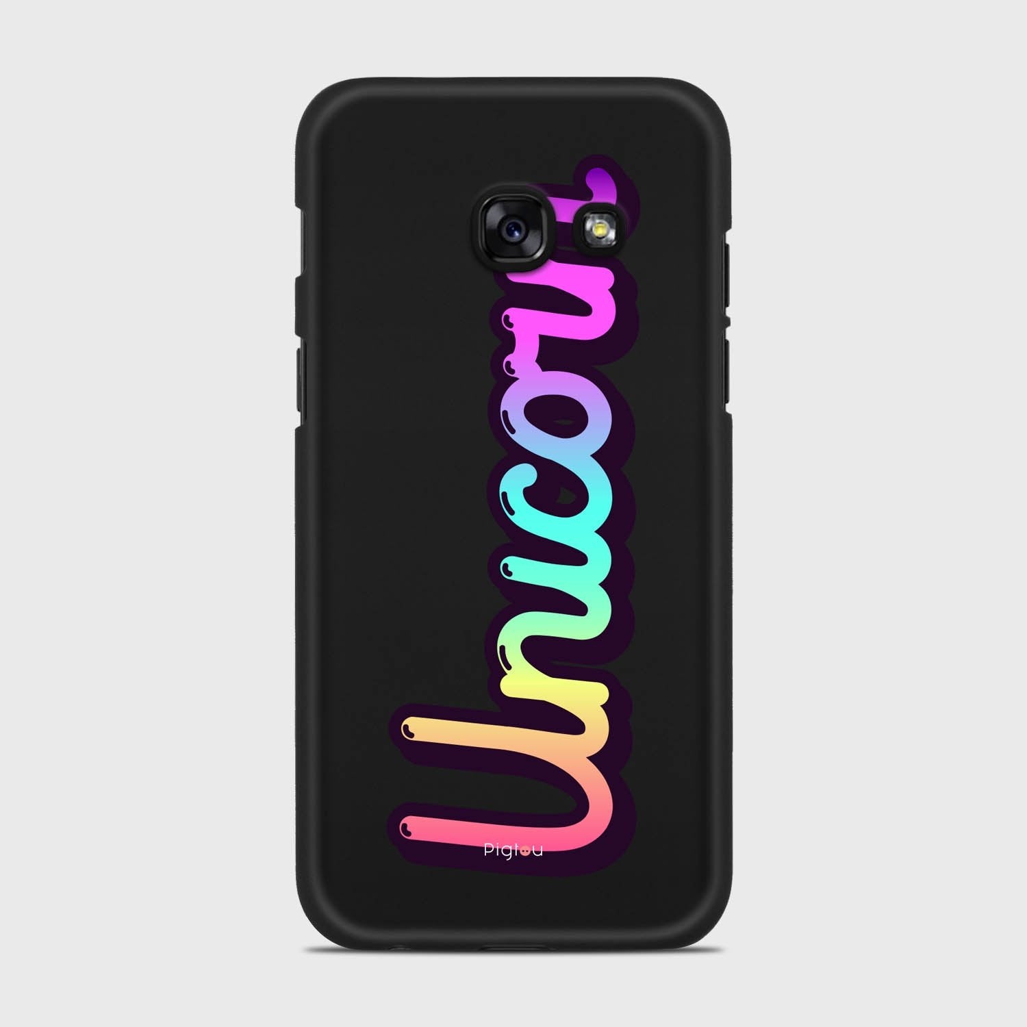 RAINBOW UNICORN Samsung Galaxy A3 (2017) case - thin fit matte black (D135)