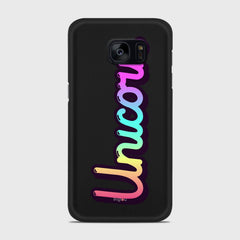 RAINBOW UNICORN Samsung Galaxy S7 case - thin fit matte black (D135)