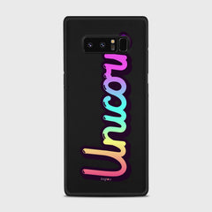 RAINBOW UNICORN Samsung Galaxy Note 8 case - thin fit matte black (D135)