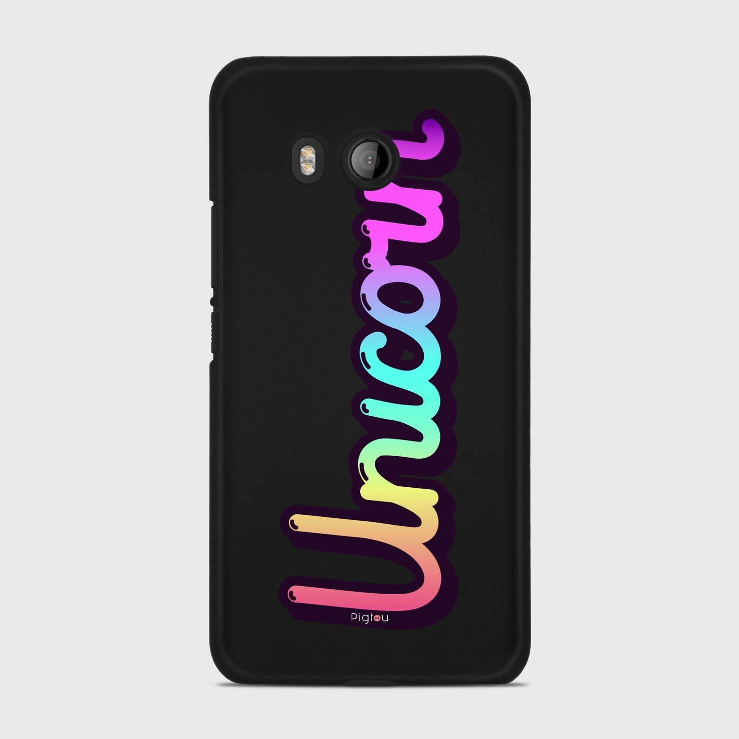 RAINBOW UNICORN HTC U11 case - thin fit matte black (D135)