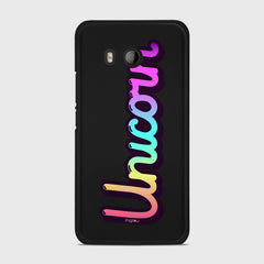 RAINBOW UNICORN HTC U11 case - thin fit matte black (D135)