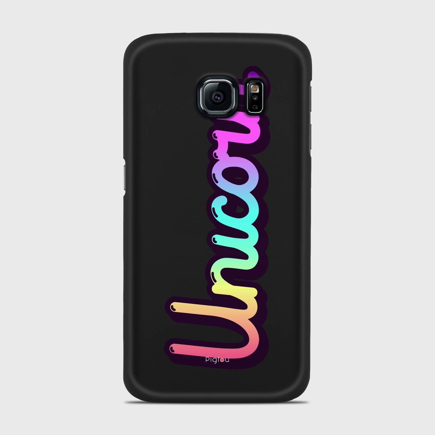 RAINBOW UNICORN Samsung Galaxy S6 Edge case - thin fit matte black (D135)