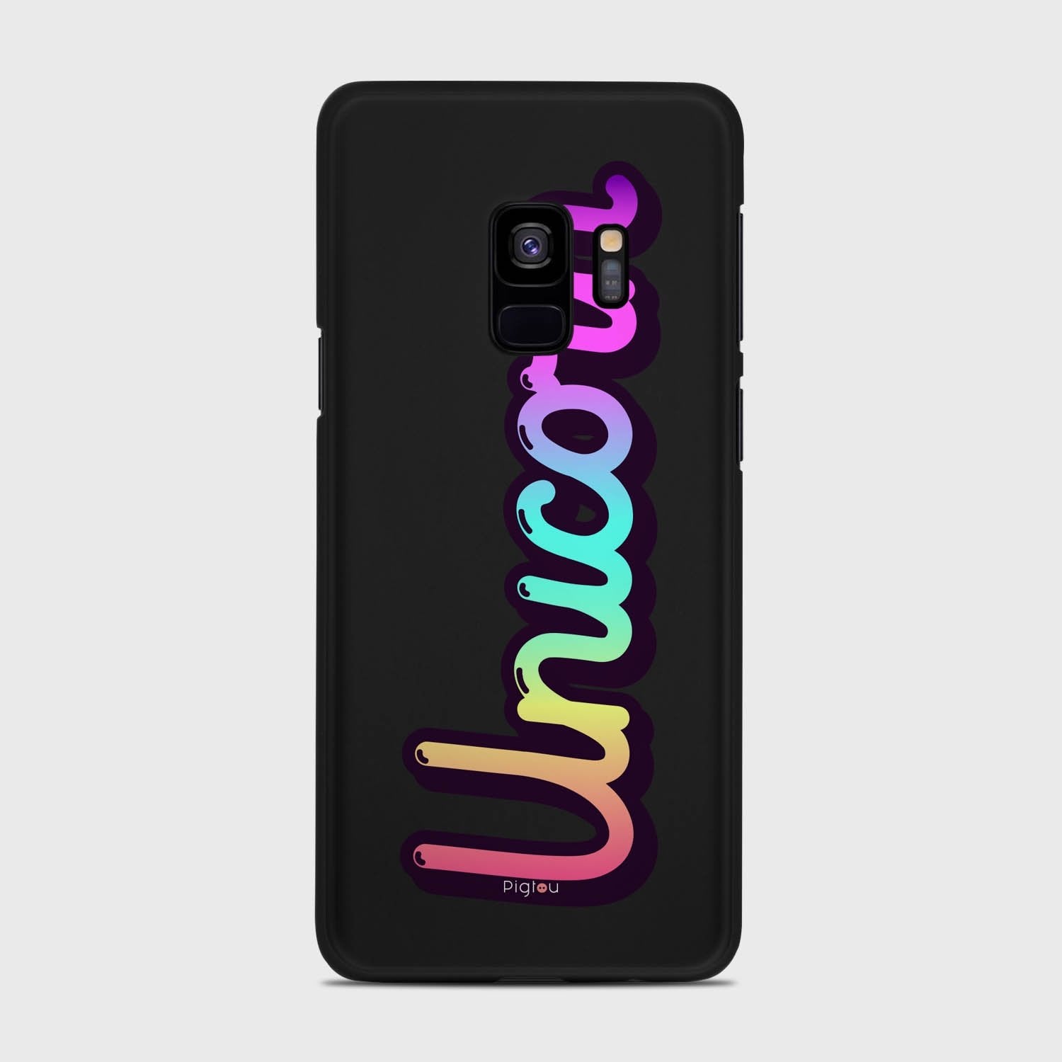 RAINBOW UNICORN Samsung Galaxy S9 case - thin fit matte black (D135)