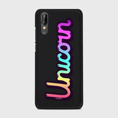 RAINBOW UNICORN Huawei P20 case - thin fit matte black (D135)