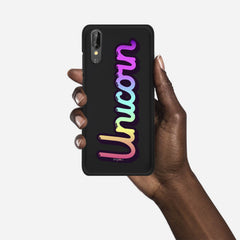 RAINBOW UNICORN Huawei P20 case - thin fit matte black (D135)