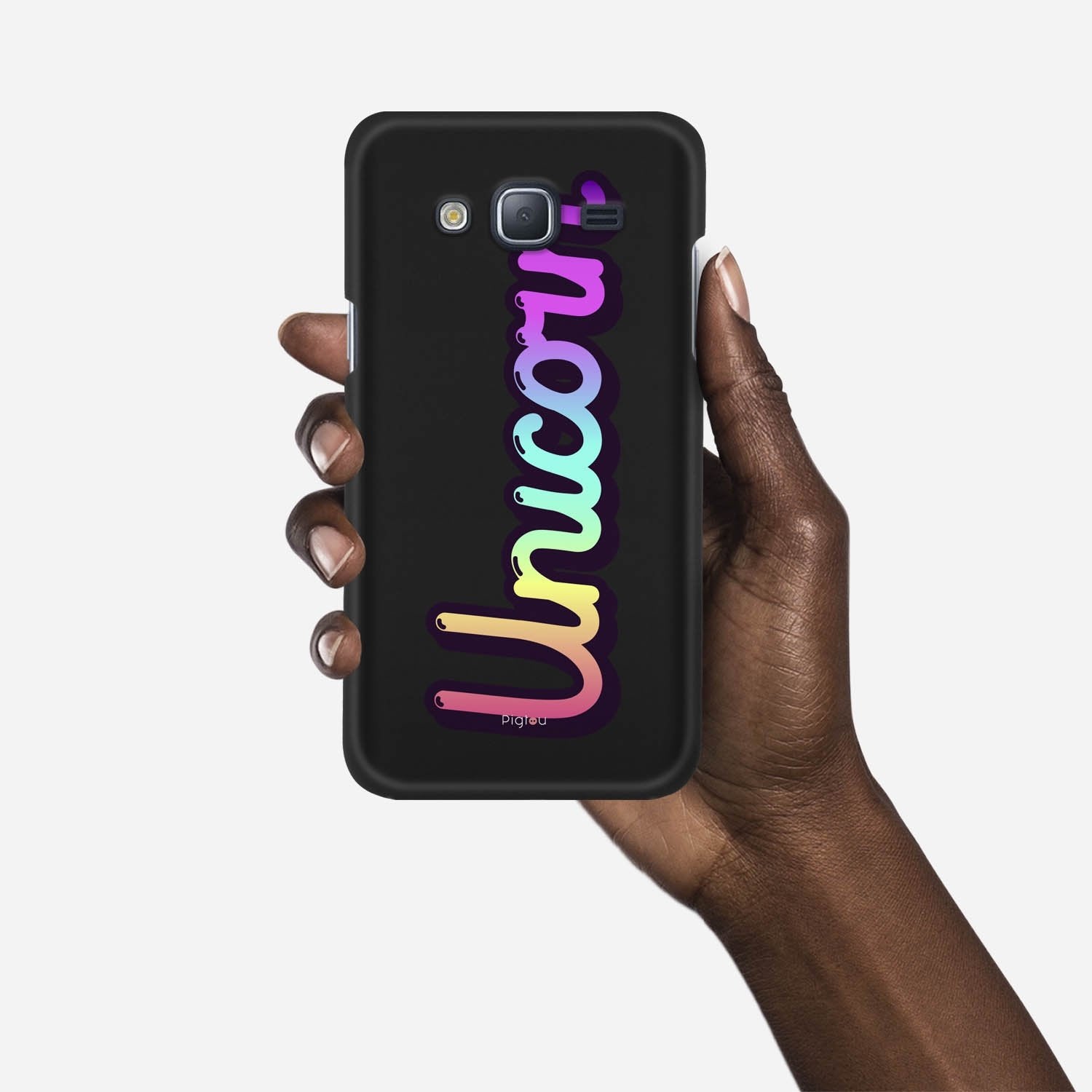RAINBOW UNICORN Samsung Galaxy J3 (2016) case - thin fit matte black (D135)