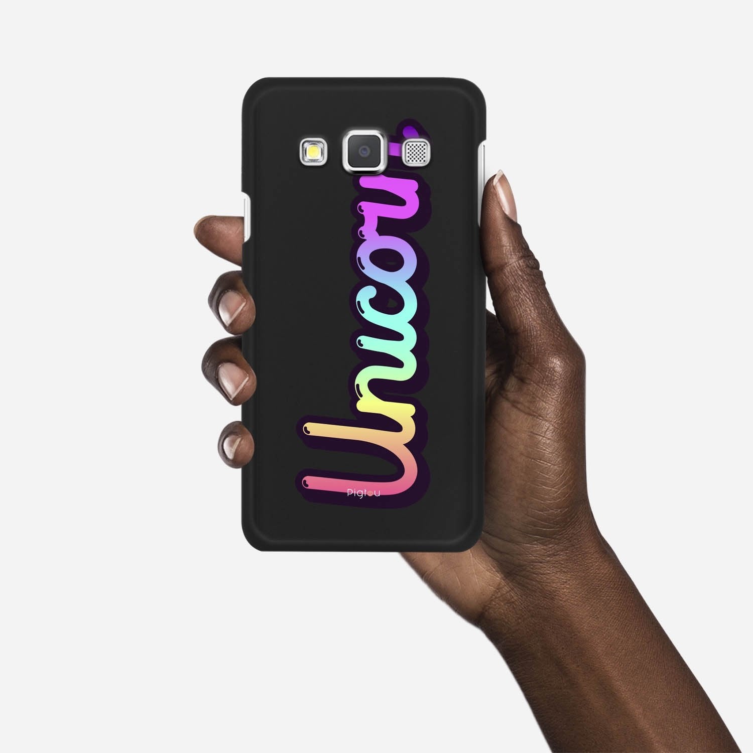 RAINBOW UNICORN Samsung Galaxy A3 (2015) case - thin fit matte black (D135)