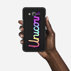 RAINBOW UNICORN Samsung Galaxy J5 (2015) case - thin fit matte black (D135)