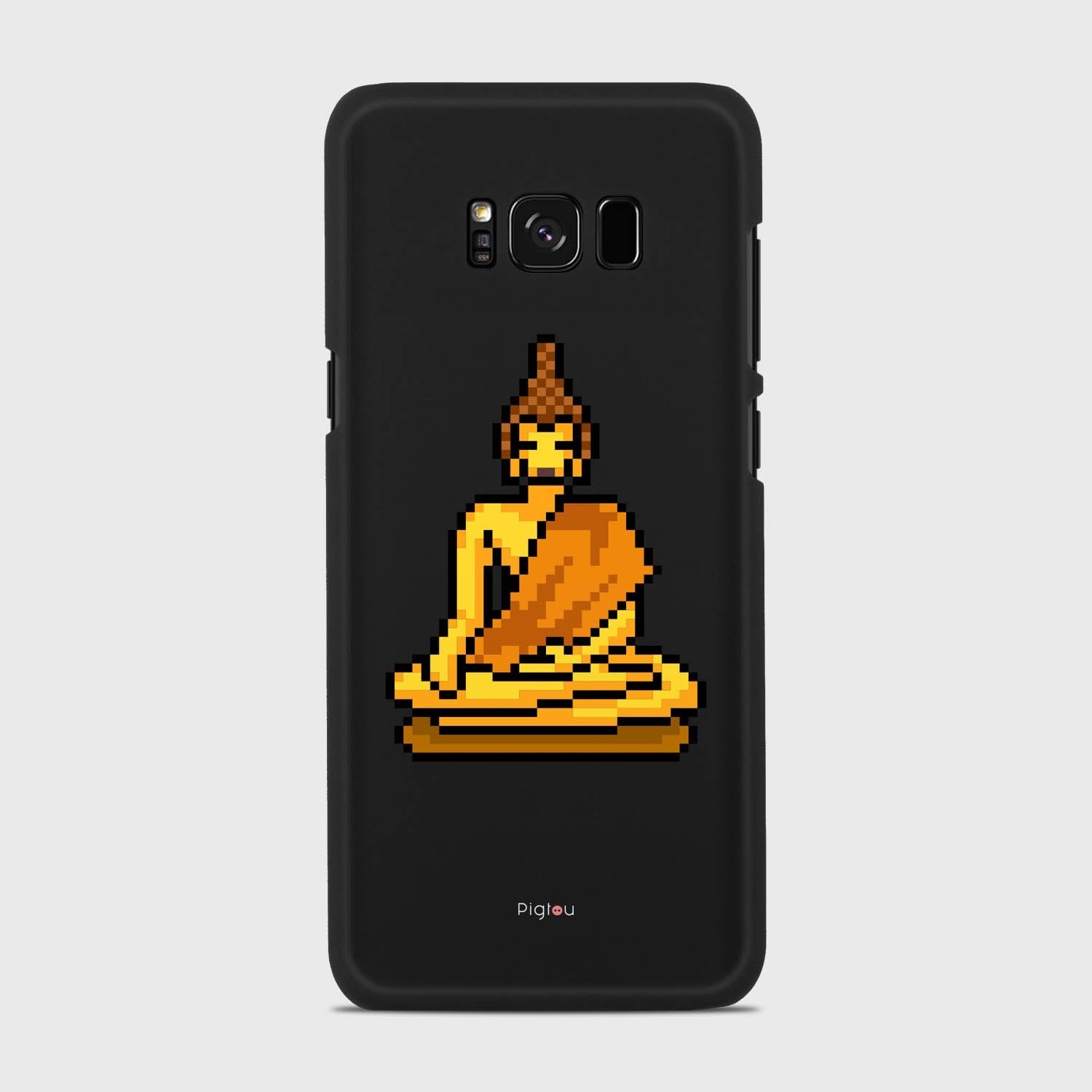 PIXELATED BUDDHA Samsung Galaxy S8 case - thin fit matte black (D144)