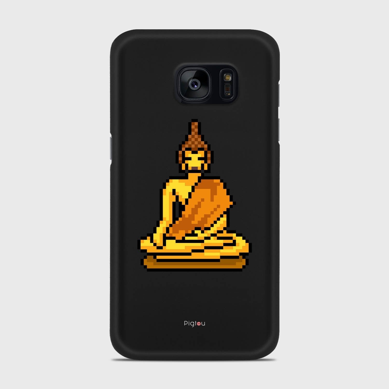 PIXELATED BUDDHA Samsung Galaxy S7 case - thin fit matte black (D144)