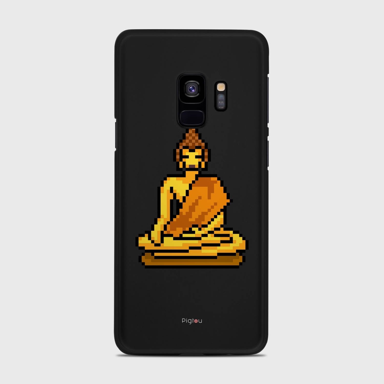 PIXELATED BUDDHA Samsung Galaxy S9 case - thin fit matte black (D144)