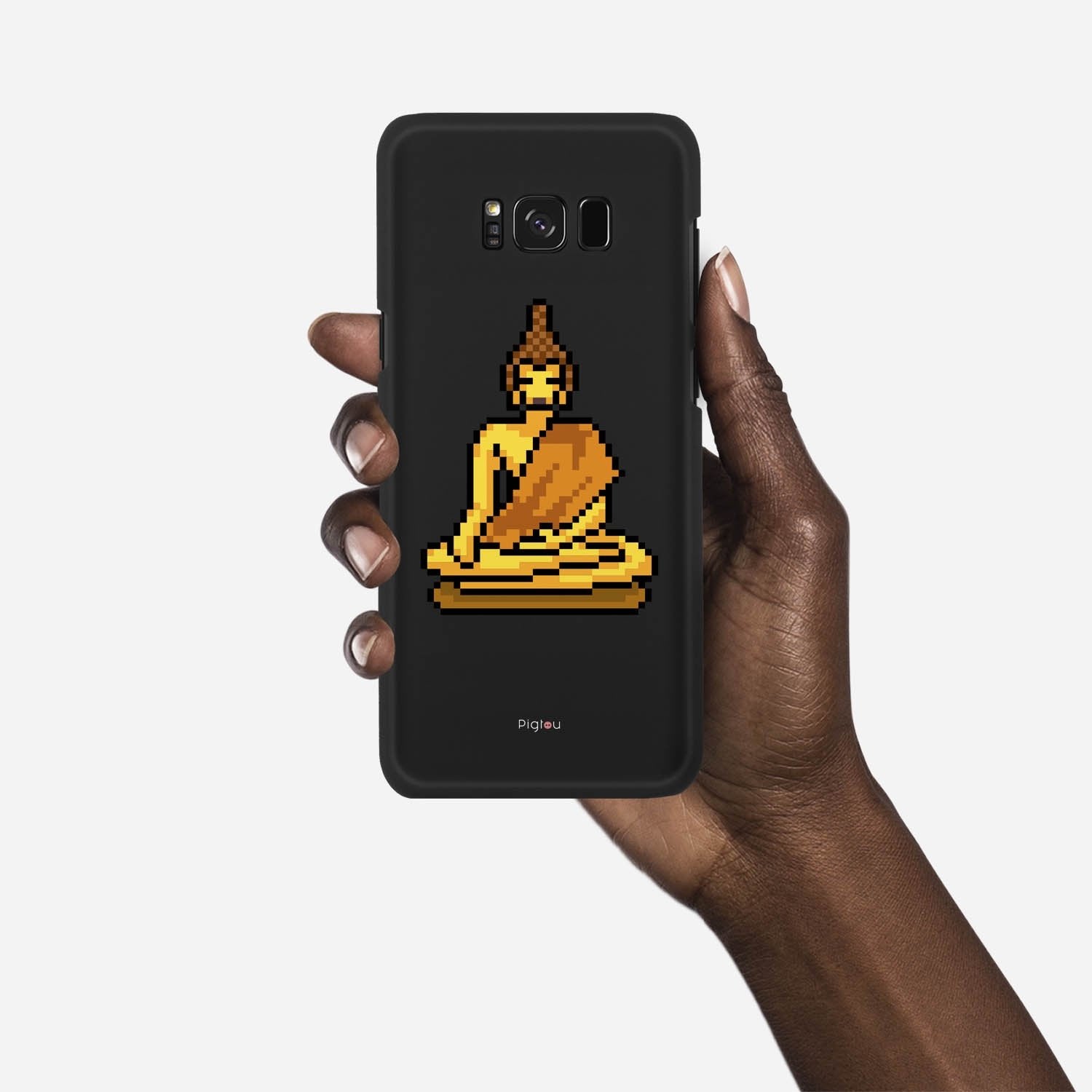 PIXELATED BUDDHA Samsung Galaxy S8 case - thin fit matte black (D144)