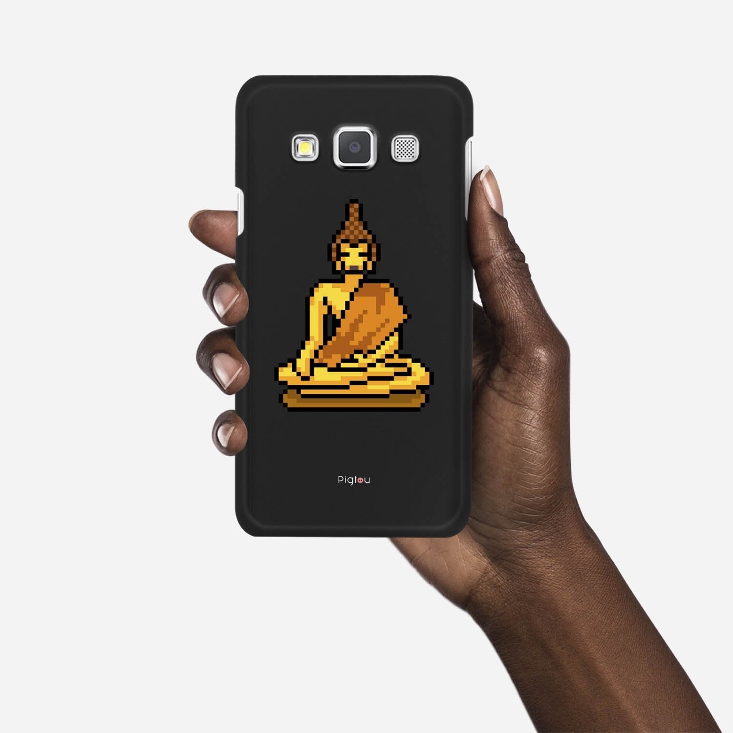 PIXELATED BUDDHA Samsung Galaxy A3 (2015) case - thin fit matte black (D144)