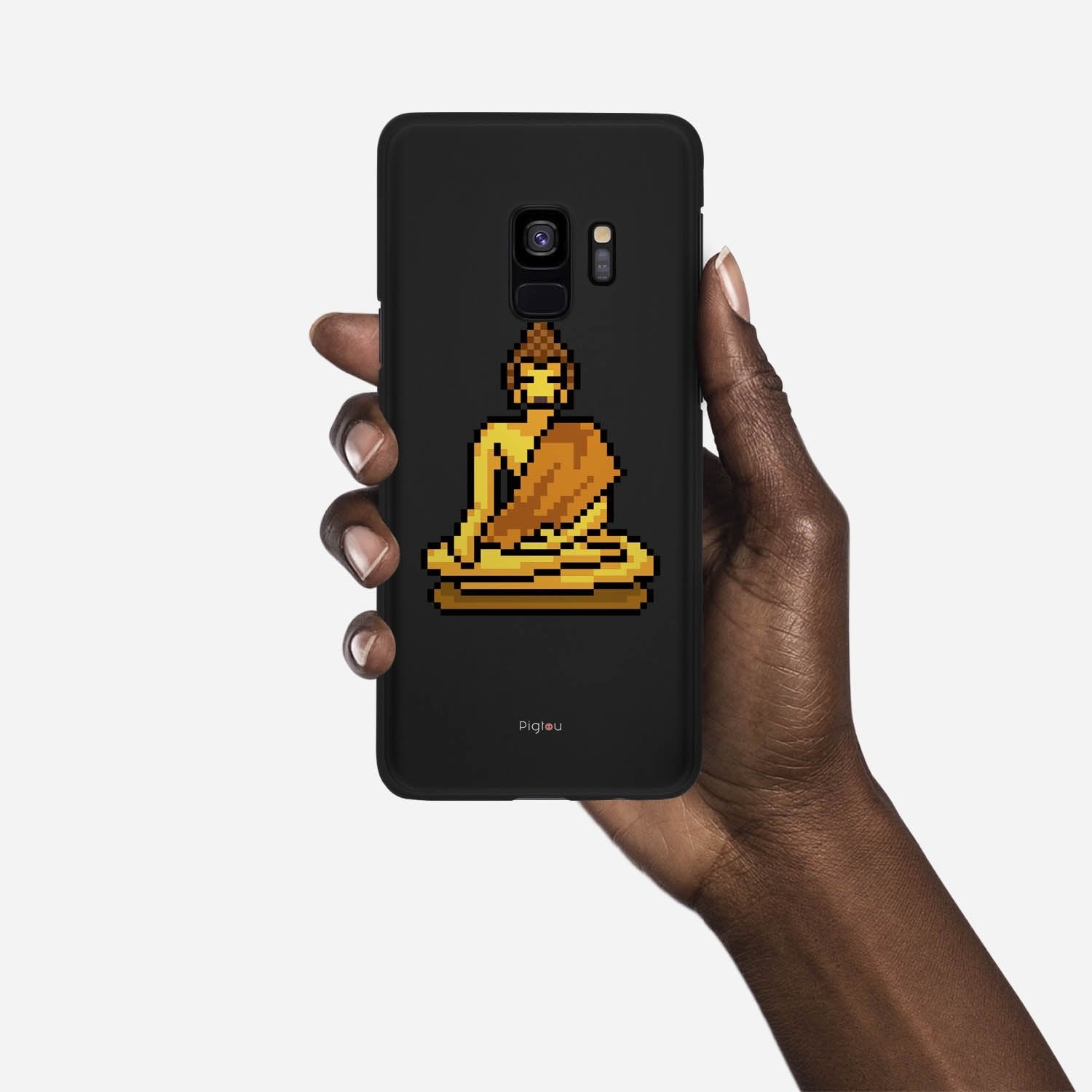 PIXELATED BUDDHA Samsung Galaxy S9 case - thin fit matte black (D144)