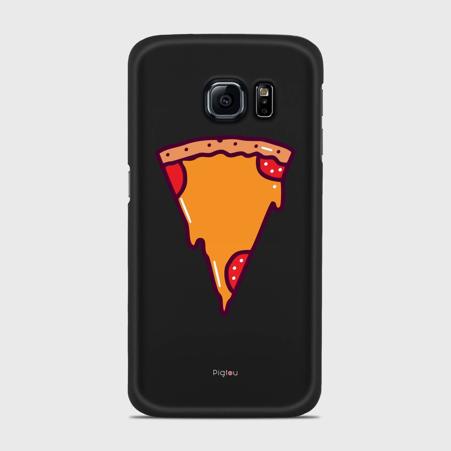 PIZZA PIECE Samsung Galaxy S6 Edge case - thin fit matte black (D149)