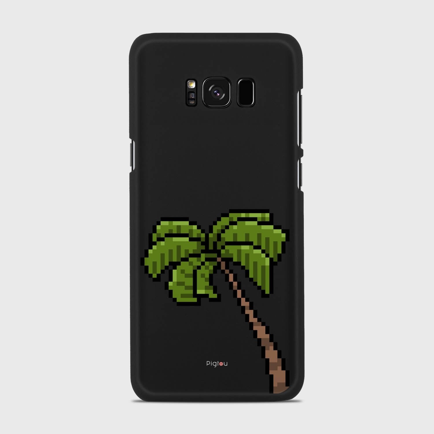 PIXELATED PALM Samsung Galaxy S8 Plus case - thin fit matte black (D150)