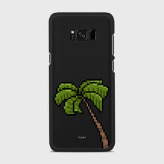 PIXELATED PALM Samsung Galaxy S8 Plus case - thin fit matte black (D150)
