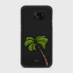 PIXELATED PALM Samsung Galaxy S7 case - thin fit matte black (D150)