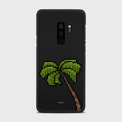 PIXELATED PALM Samsung Galaxy S9 Plus case - thin fit matte black (D150)