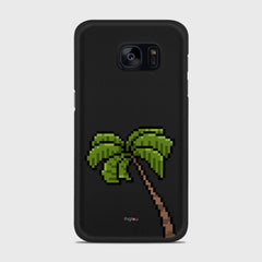 PIXELATED PALM Samsung Galaxy S7 Edge case - thin fit matte black (D150)