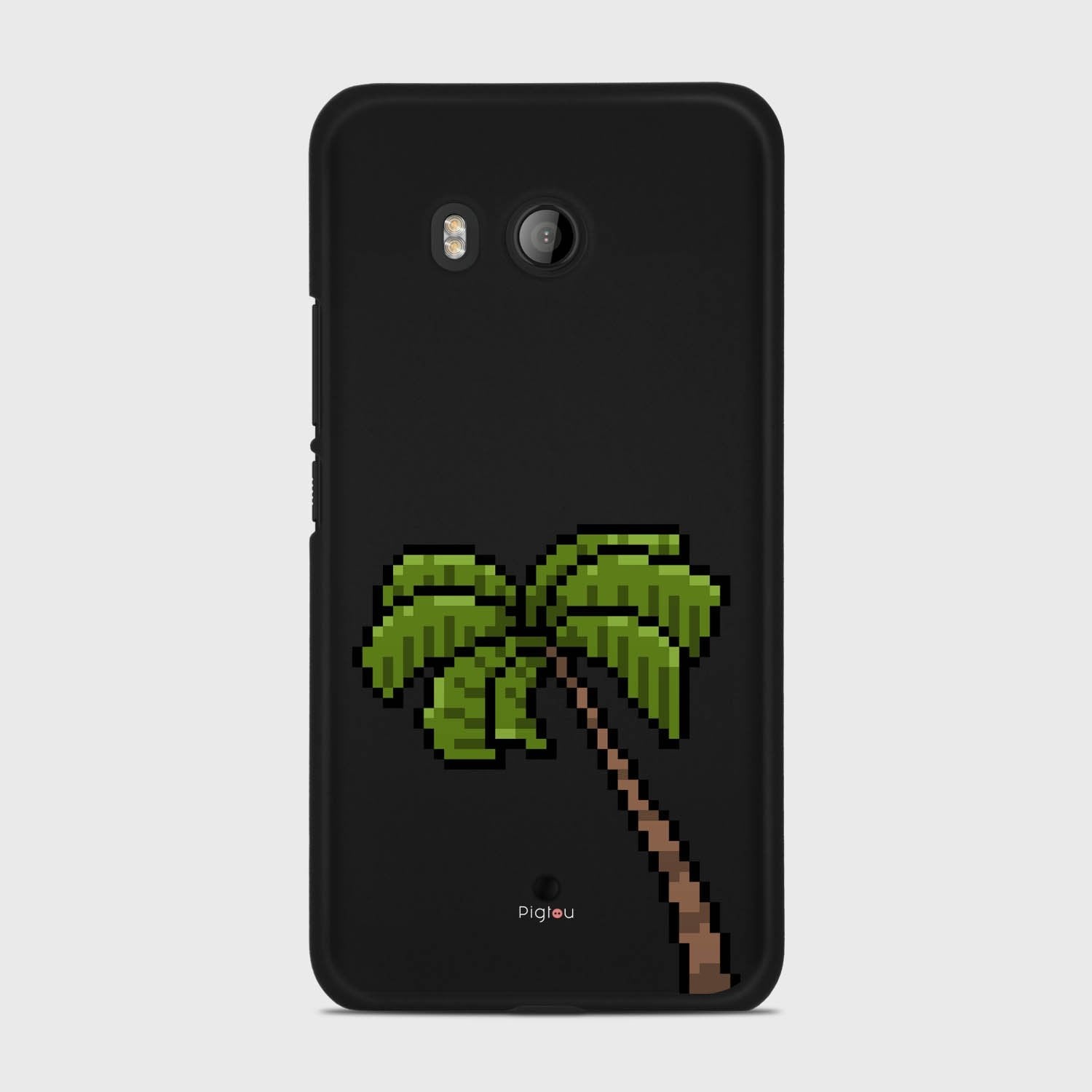 PIXELATED PALM HTC U11 case - thin fit matte black (D150)
