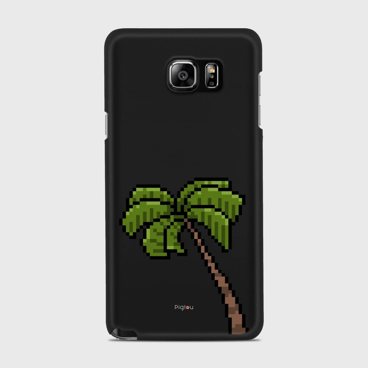 PIXELATED PALM Samsung Galaxy Note 5 case - thin fit matte black (D150)