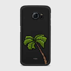 PIXELATED PALM Samsung Galaxy S6 Edge case - thin fit matte black (D150)