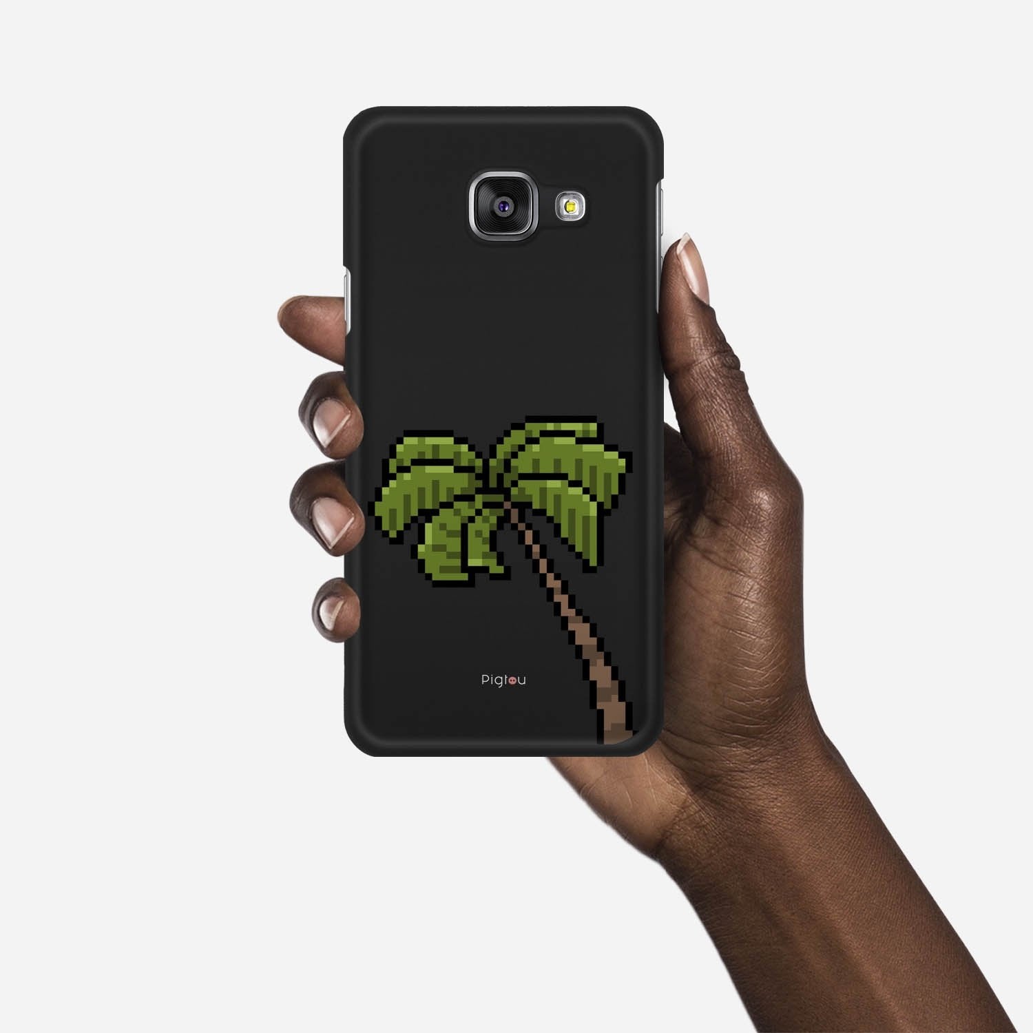 PIXELATED PALM Samsung Galaxy A3 (2016) case - thin fit matte black (D150)