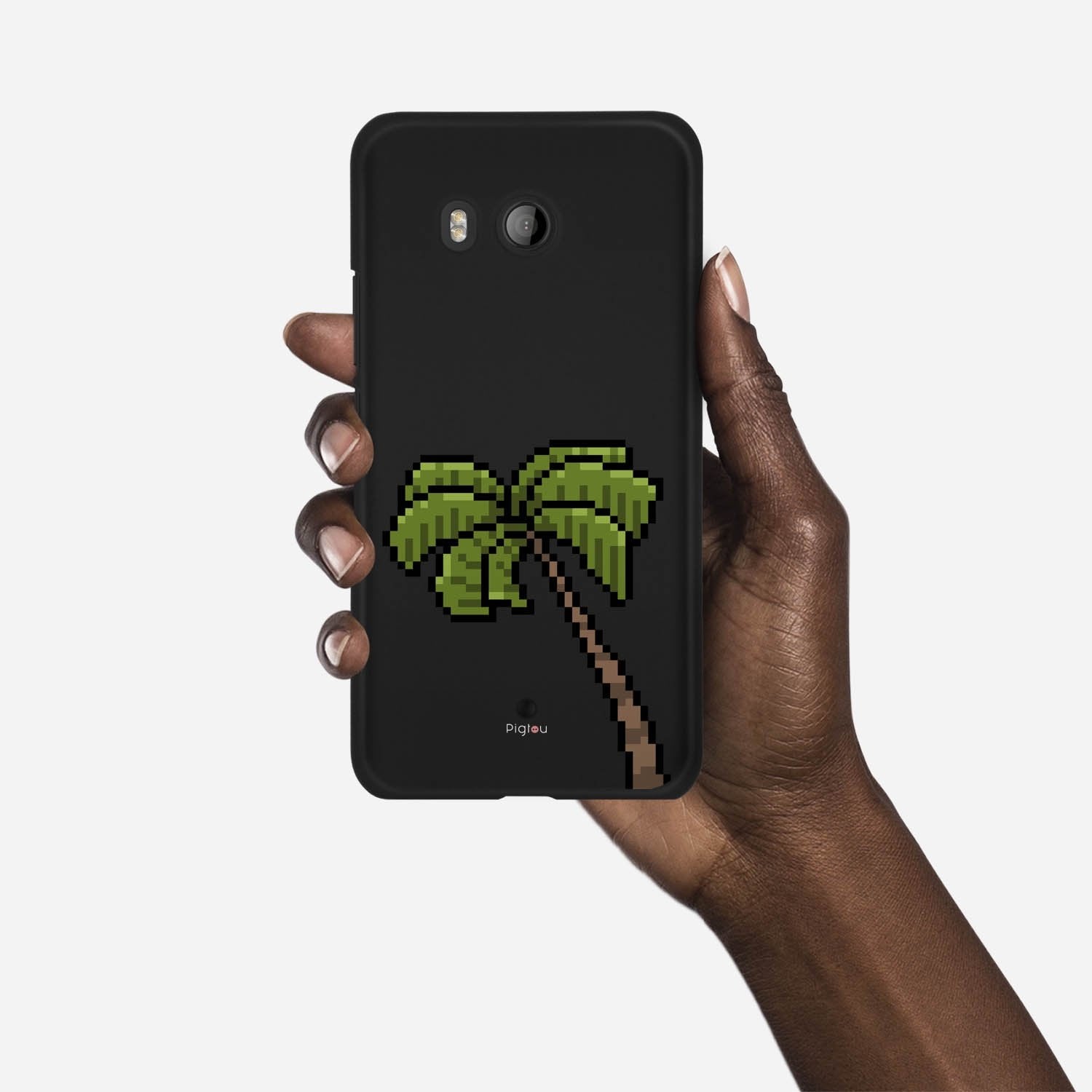 PIXELATED PALM HTC U11 case - thin fit matte black (D150)