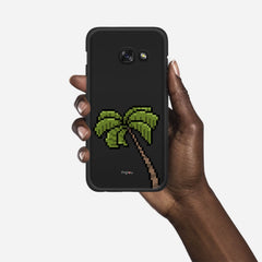 PIXELATED PALM Samsung Galaxy A3 (2017) case - thin fit matte black (D150)