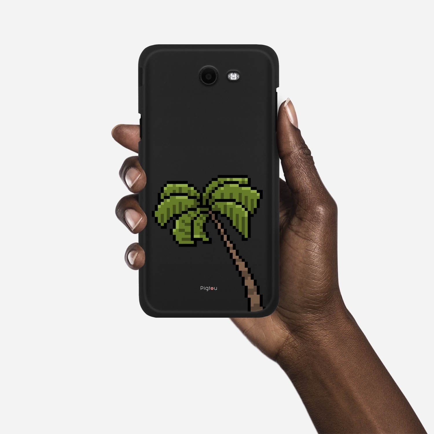 PIXELATED PALM Samsung Galaxy J7 (2017) Verizon case - thin fit matte black (D150)