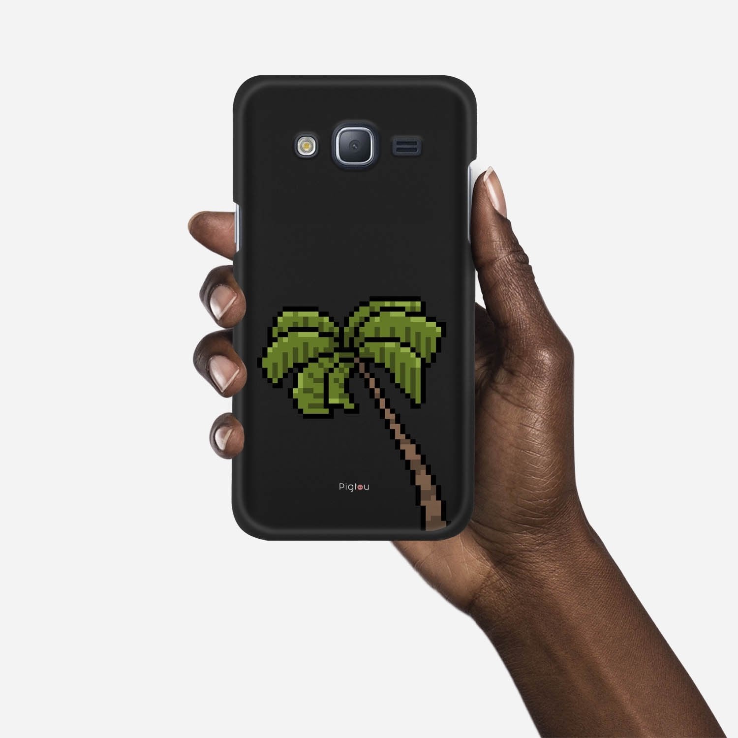 PIXELATED PALM Samsung Galaxy J3 (2016) case - thin fit matte black (D150)