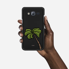 PIXELATED PALM Samsung Galaxy J3 (2016) case - thin fit matte black (D150)