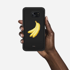 RETRO BANANAS Samsung Galaxy S7 case - thin fit matte black (D151)