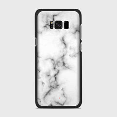 WHITE MARBLE Samsung Galaxy S8 Plus case - thin fit matte black (D152)