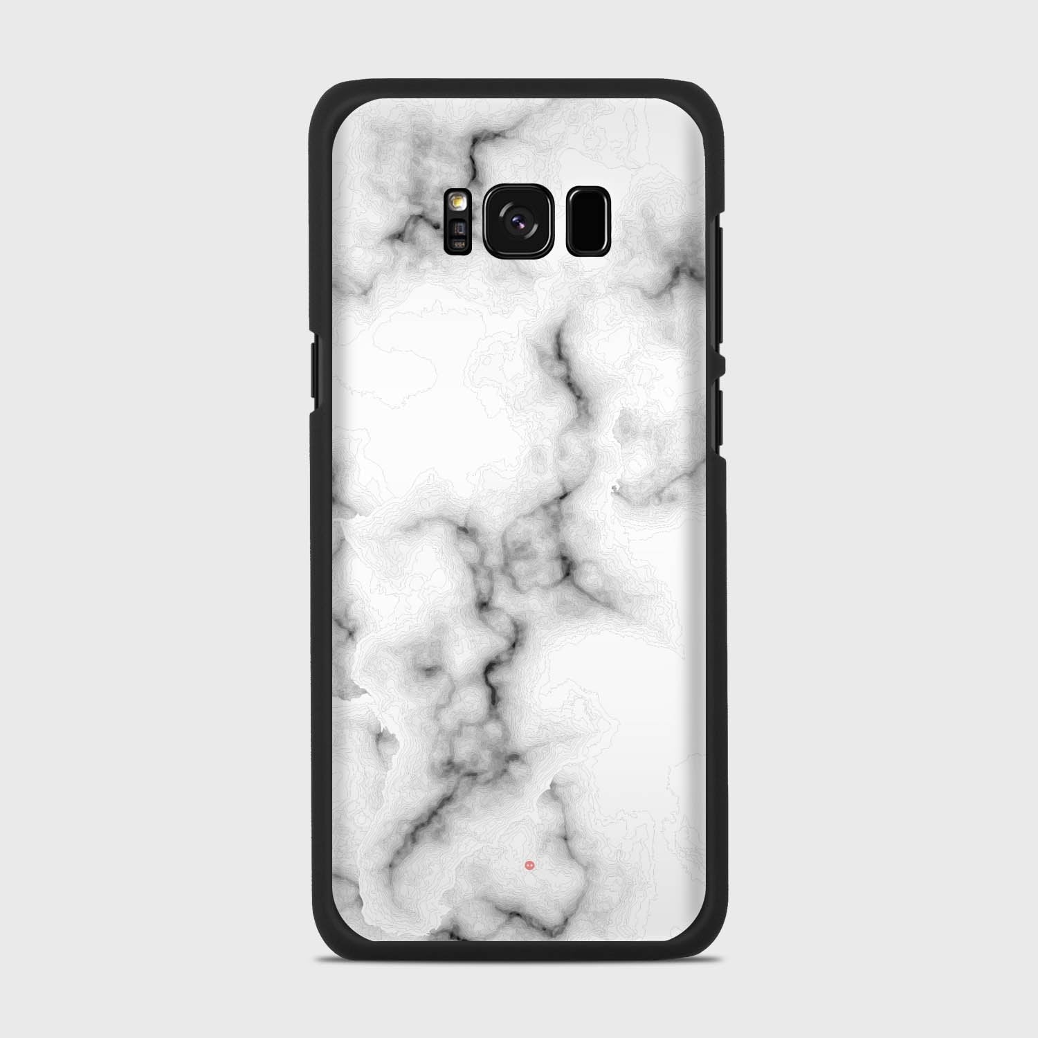 WHITE MARBLE Samsung Galaxy S8 case - thin fit matte black (D152)