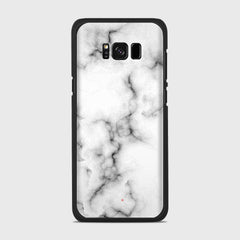 WHITE MARBLE Samsung Galaxy S8 case - thin fit matte black (D152)