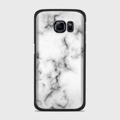 WHITE MARBLE Samsung Galaxy S6 Edge case - thin fit matte black (D152)