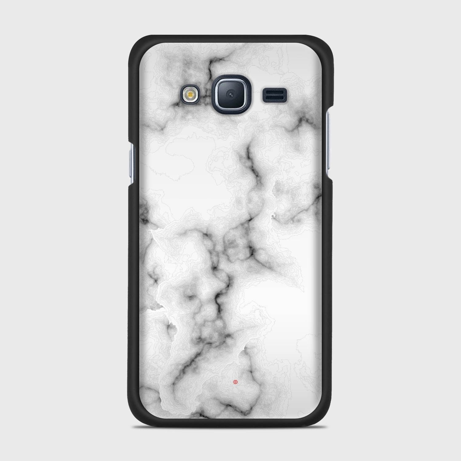 WHITE MARBLE Samsung Galaxy J3 (2016) case - thin fit matte black (D152)