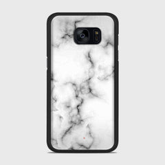 WHITE MARBLE Samsung Galaxy S7 Edge case - thin fit matte black (D152)