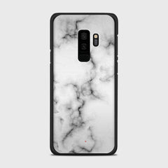 WHITE MARBLE Samsung Galaxy S9 Plus case - thin fit matte black (D152)