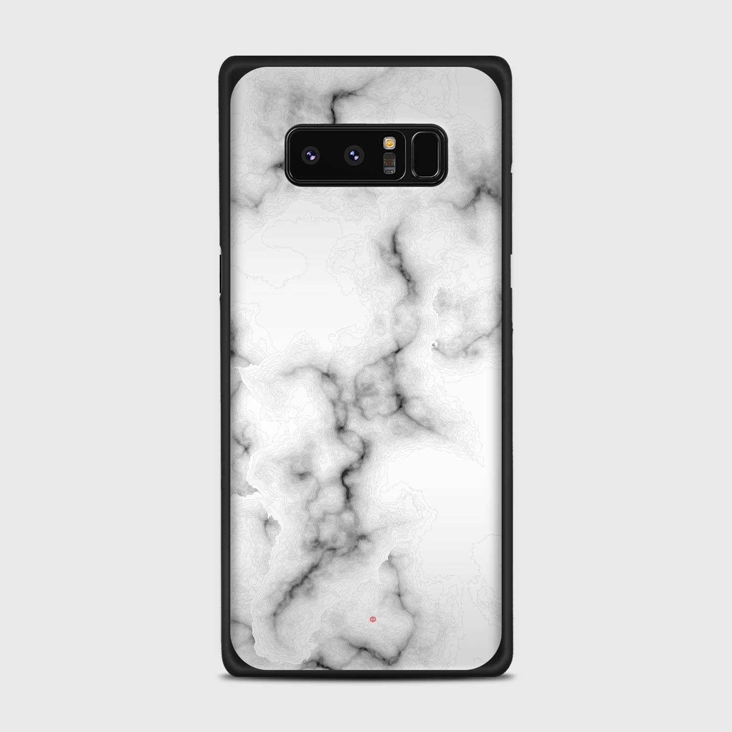 WHITE MARBLE Samsung Galaxy Note 8 case - thin fit matte black (D152)