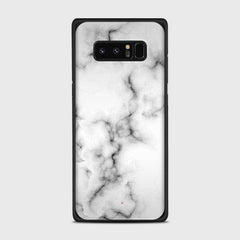 WHITE MARBLE Samsung Galaxy Note 8 case - thin fit matte black (D152)