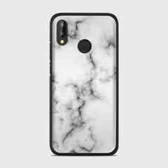 WHITE MARBLE Huawei P20 Lite case - thin fit matte black (D152)