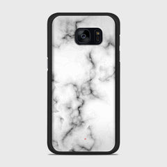 WHITE MARBLE Samsung Galaxy S7 case - thin fit matte black (D152)