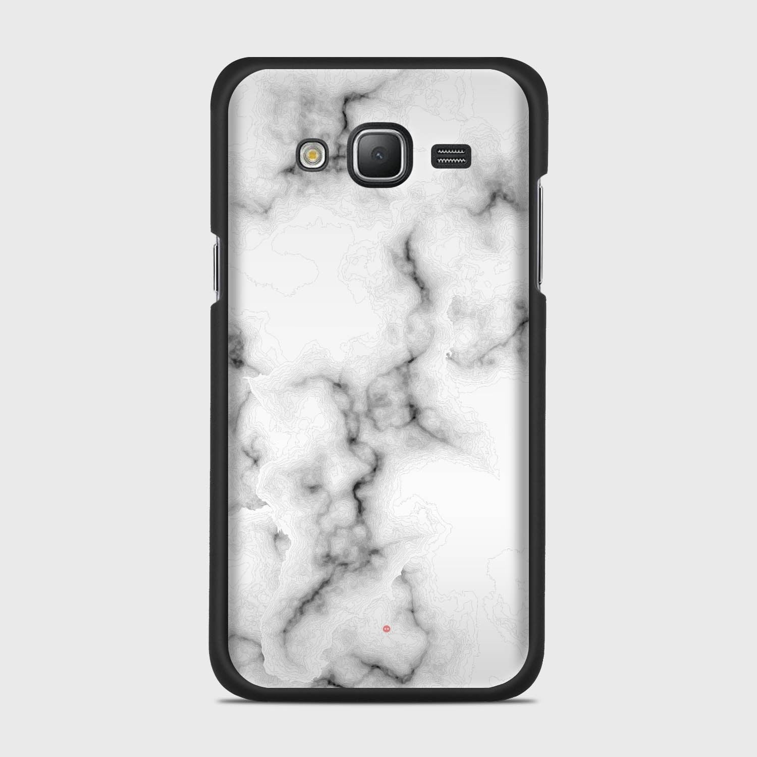 WHITE MARBLE Samsung Galaxy J5 (2015) case - thin fit matte black (D152)