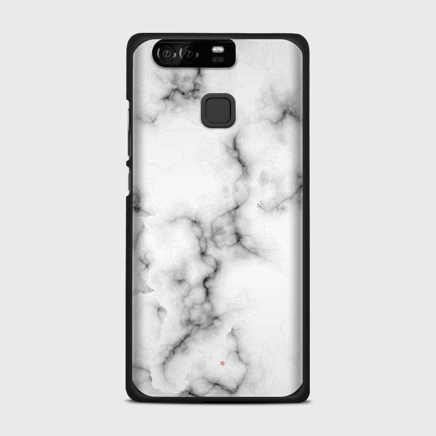 WHITE MARBLE Huawei P9 case - thin fit matte black (D152)