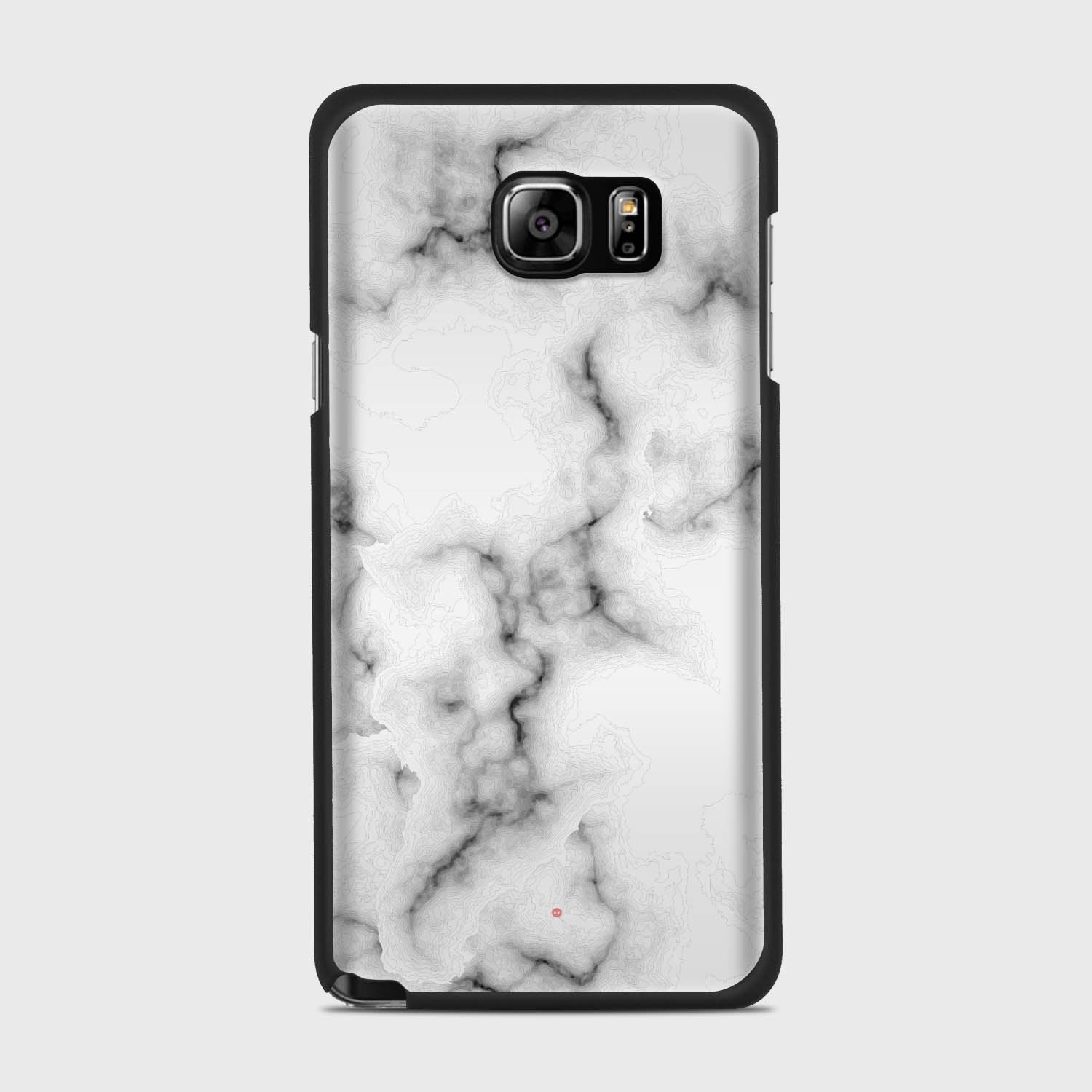 WHITE MARBLE Samsung Galaxy Note 5 case - thin fit matte black (D152)