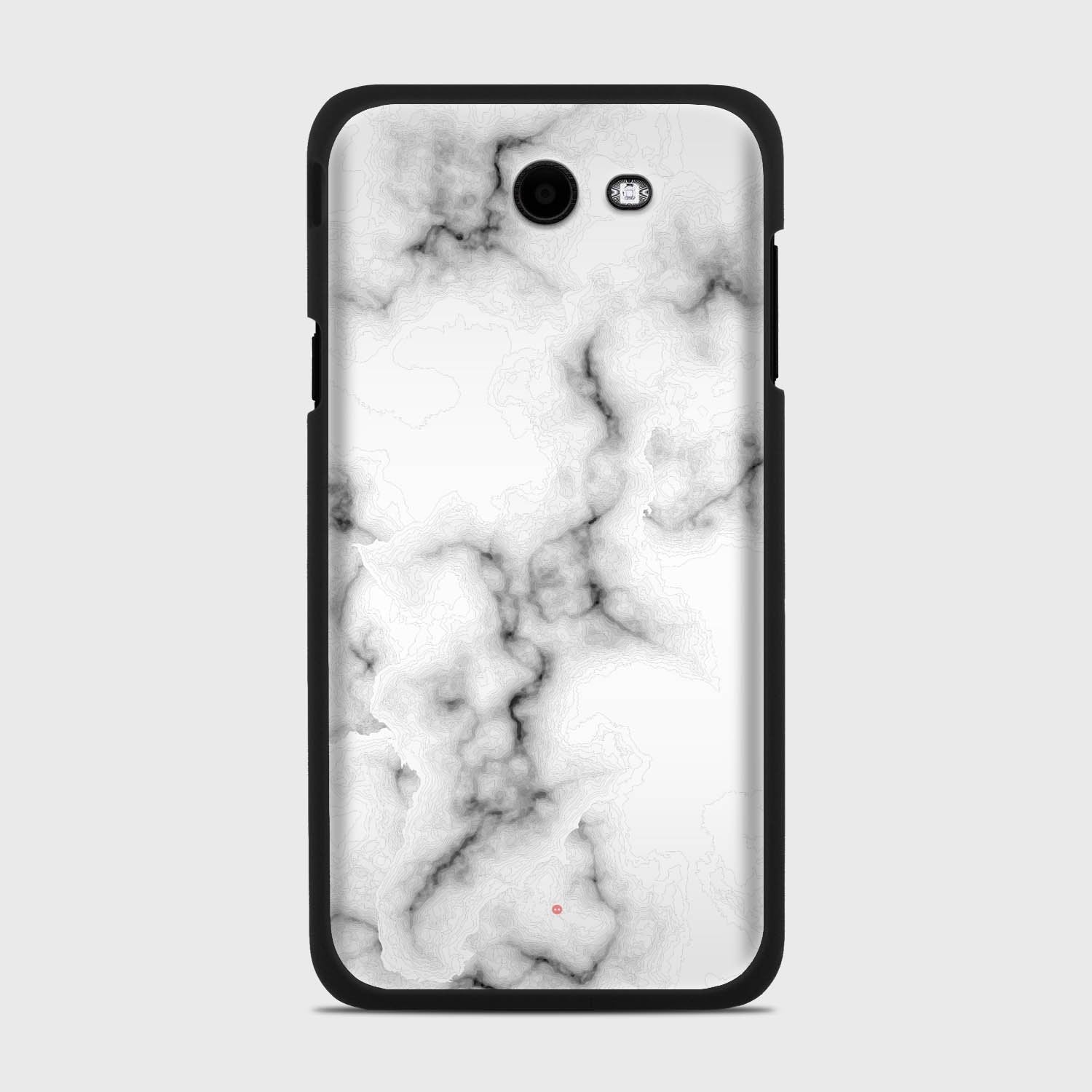 WHITE MARBLE Samsung Galaxy J7 (2017) Verizon case - thin fit matte black (D152)